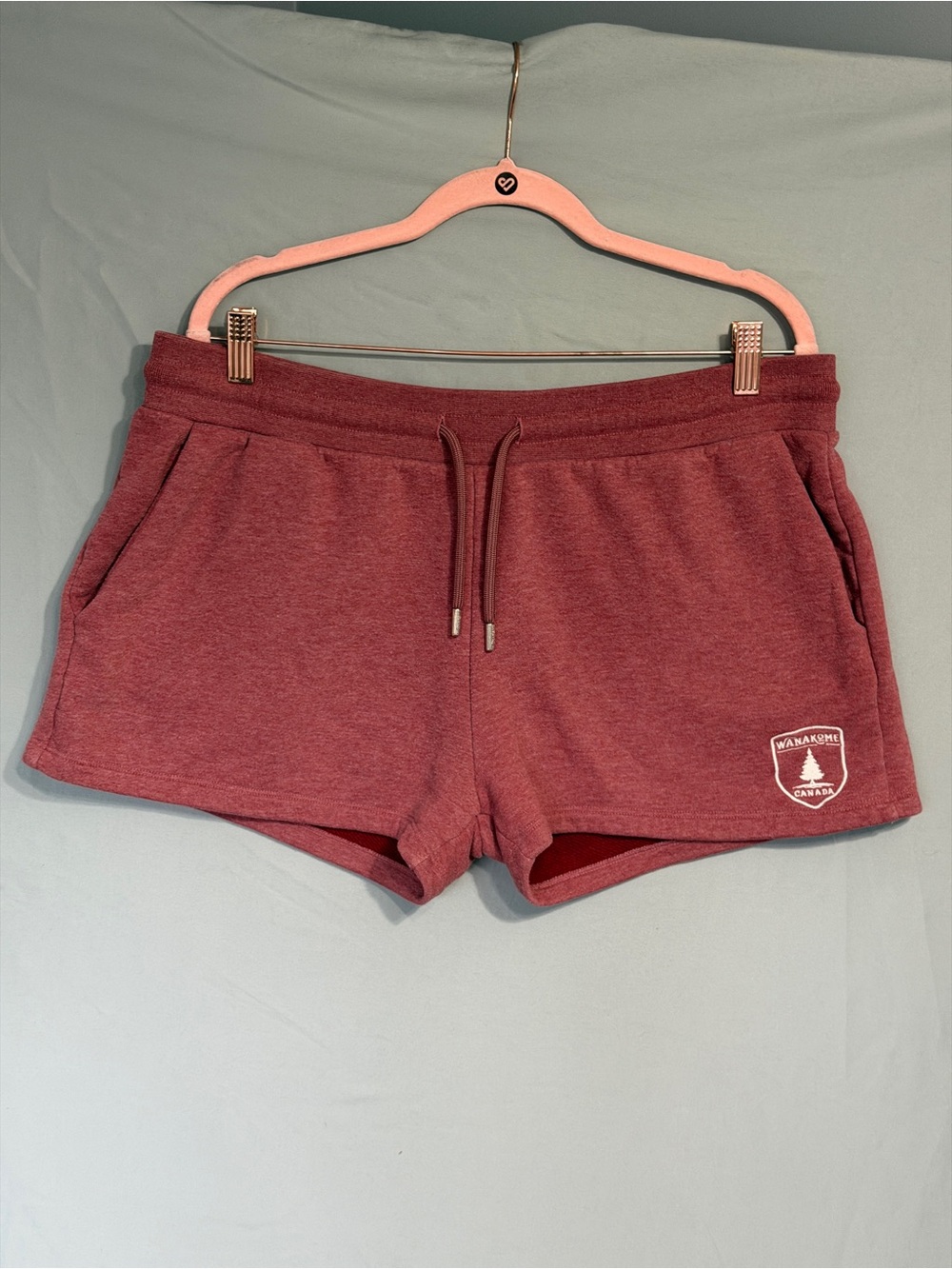 Wanakome Womens Florence Fleece Sweat Shorts Size XL Red Comfy Loungewear Soft